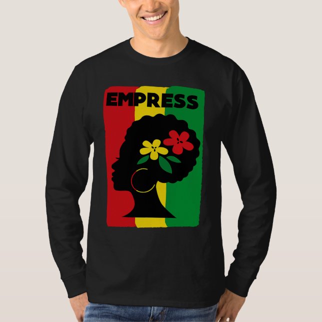 T-shirt Rastafari Empress Jamaica Souvenir Rasta Roots Reg (Devant)