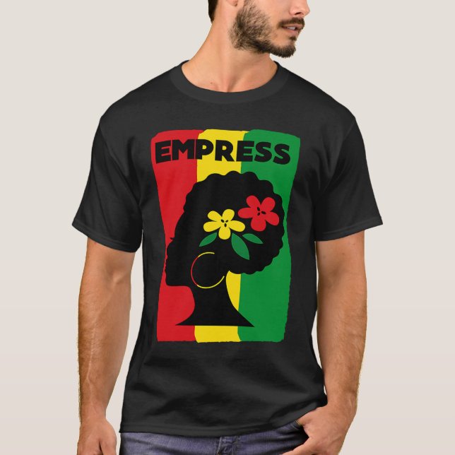 T-shirt Rastafari Empress Jamaica Souvenir Rasta Roots Reg (Devant)