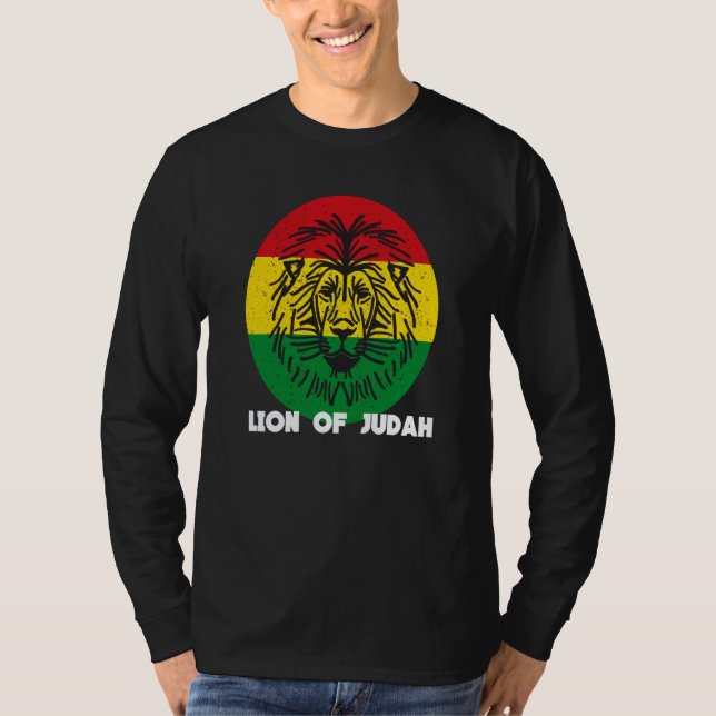T-shirt Rastafari Lion Head Jamaica Souvenir Rasta Roots R (Devant)