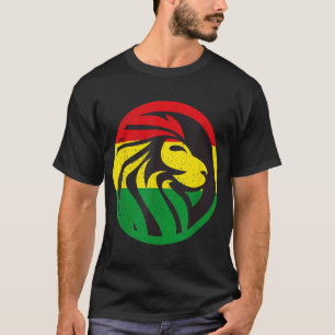 T-shirt Rastafari Tête Lion Jamaïque Souvenir Rasta Roots