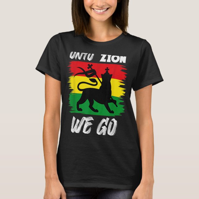 T-shirt Rastafari Tête Lion Jamaïque Souvenir Rasta Roots  (Devant)