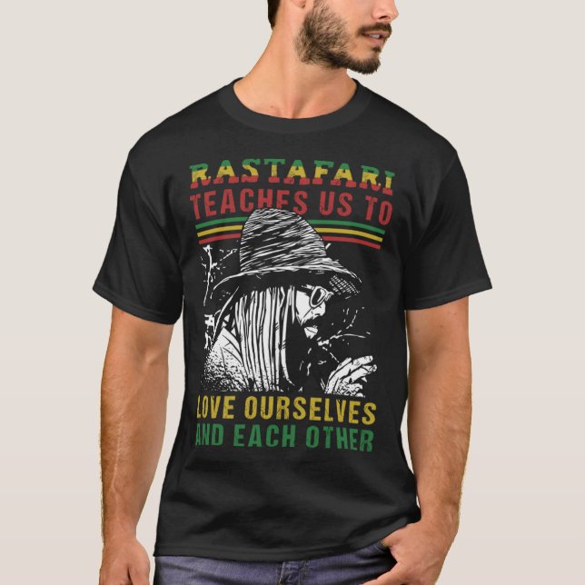 T-shirt Rastaman dreadlock Drapeau Éthiopien Rastafarien D (Devant)