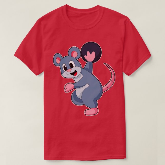 T-shirt Rat à Bowling avec Bowling boule (Design devant)