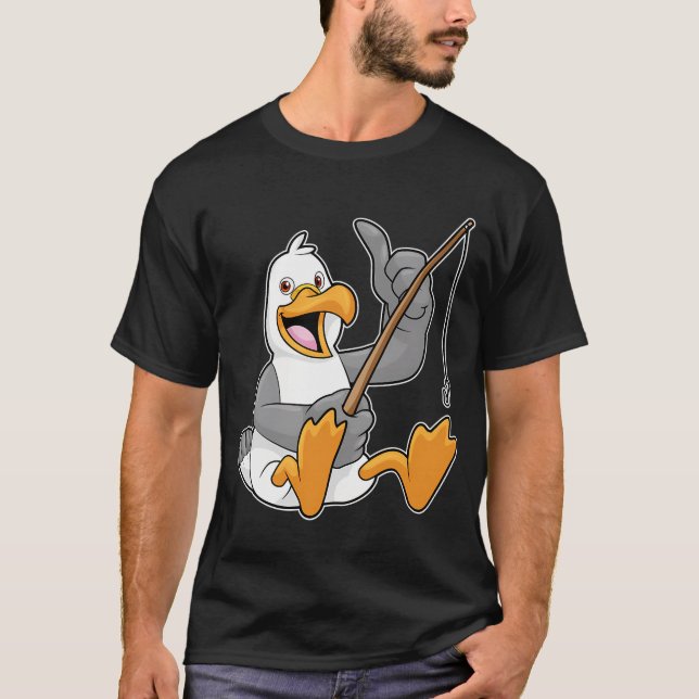 T-shirt Rat à la pêche à la canne à pêche (Devant)