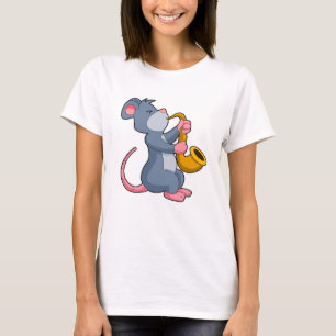 T-shirt Rat à Musique avec Saxophone