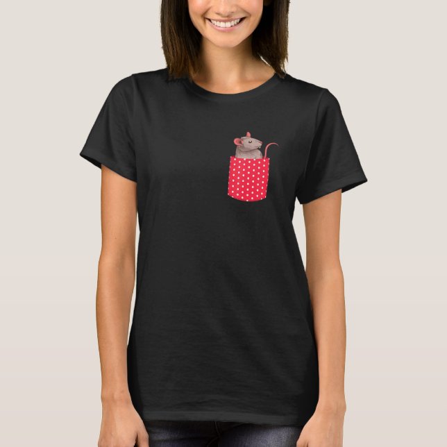 T-shirt Rat Animal Cute Pocket Animaux Propriétaire Rodent (Devant)