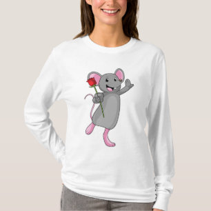 T-shirt Rat avec fleur Rose