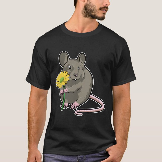 T-shirt Rat avec fleurs jaunes (Devant)