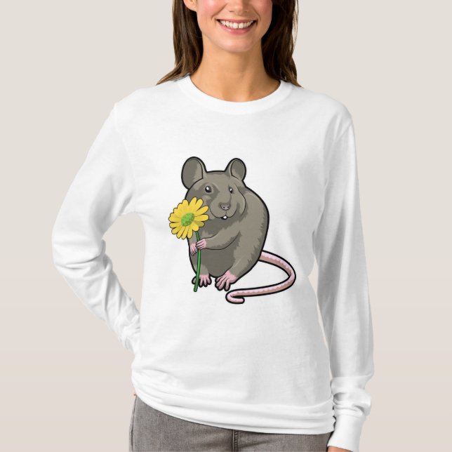 T-shirt Rat avec fleurs jaunes (Devant)