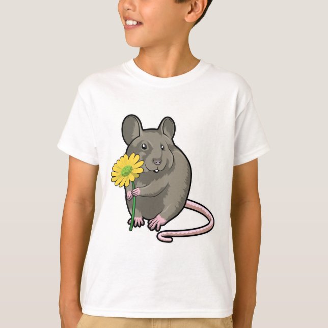 T-shirt Rat avec fleurs jaunes (Devant)