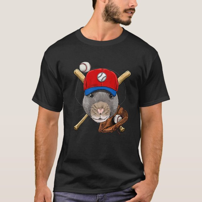 T-shirt Rat Baseball Rat Amateurs De Baseball (Devant)