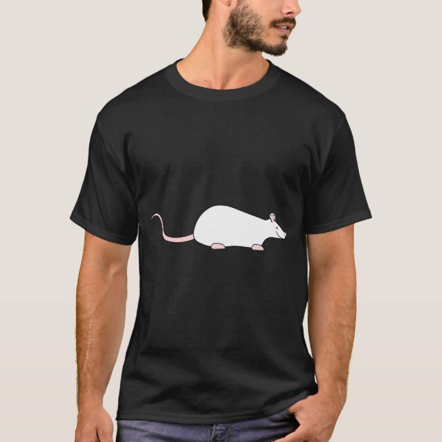 T-shirt Rat blanc d'animal familier albinos (Devant)