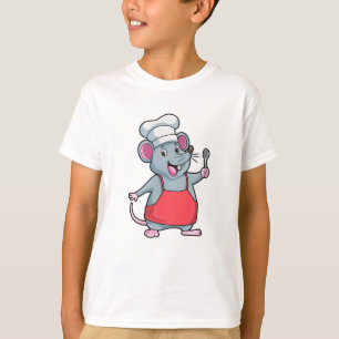 T-shirt Rat comme chef avec tablier de Cuisine et cuillère