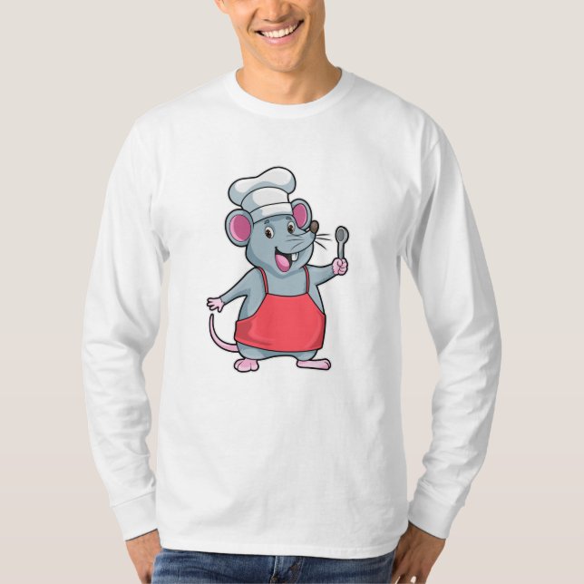 T-shirt Rat comme Chef avec tablier de Cuisine et cuillère (Devant)
