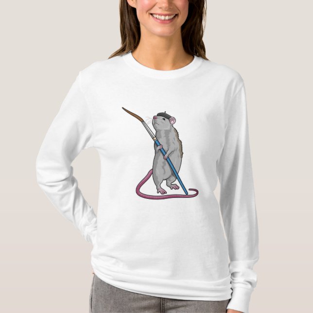 T-shirt Rat comme Peintre avec pinceau (Devant)