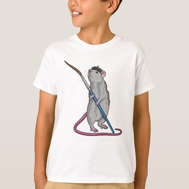 T-shirt Rat comme Peintre avec pinceau (Devant)