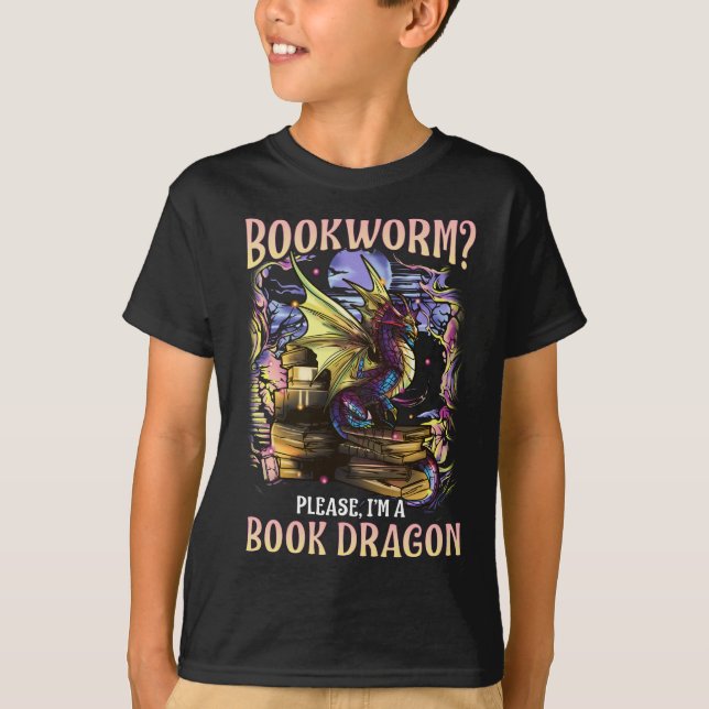 T-shirt Rat de bibliothèque je veuillez être un dragon de (Devant)