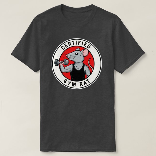 T-shirt Rat de gym certifié (Design devant)