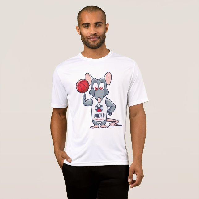 T-shirt Rat de gymnase de basket-ball du car P - blanc (Devant entier)