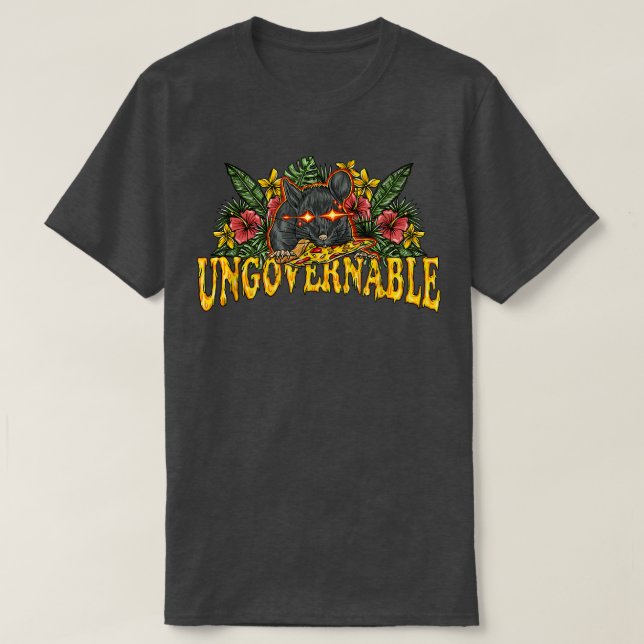 T-shirt Rat de pizza ingouvernable  (Design devant)