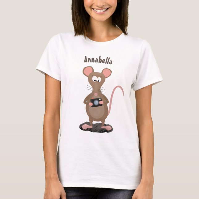 T-shirt Rat drôle avec dessin animé de la caméra (Devant)