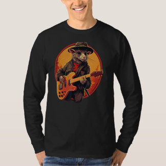 T-shirt Rat guitariste cool avec guitare électrique pour g