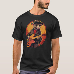 T-shirt Rat guitariste cool avec guitare électrique pour g