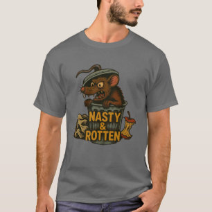 T-shirt Rat nasté et Rotten dans les ordures peut graphiqu