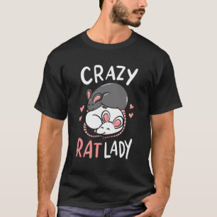 T-shirt Rat Rats Crazy Rat Lady Love Cute Funny Pet Cadeau
