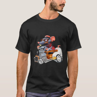 T-shirt Rat Rod Drag Racing Vieux Voitures Scolaires Rat S