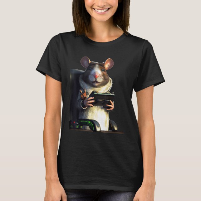 T-shirt Rat souris artwork avec contrôleur de jeu (Devant)