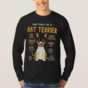 T-shirt Rat Terrier Anatomie Funny Chien Maman Papa Cadeau