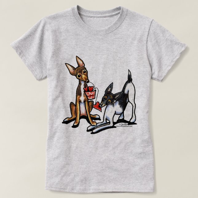 T-shirt Rat Terrier Chérie Valentines (Design devant)