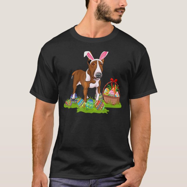 T-shirt Rat Terrier Chien de Pâques Chasse aux oeufs Bunny (Devant)