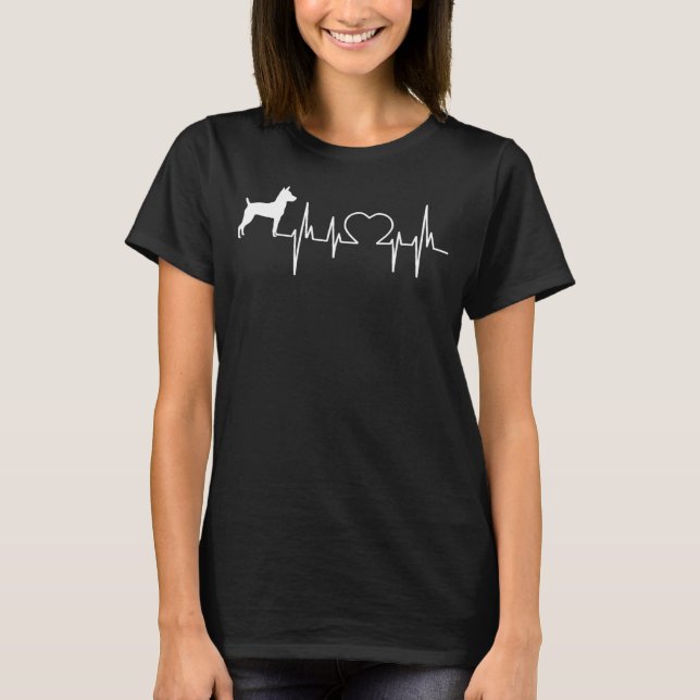 T-shirt Rat Terrier Chien Heartbeat (Devant)