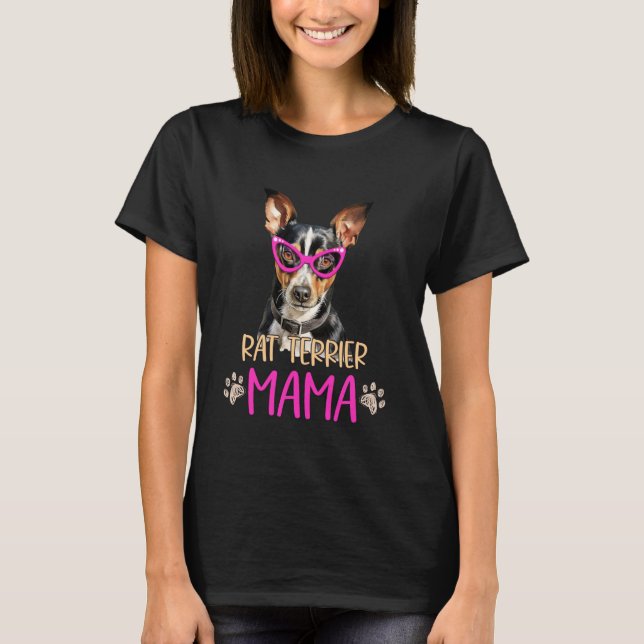 T-shirt Rat Terrier Chien race Mama mignonne Chiot Mère (Devant)