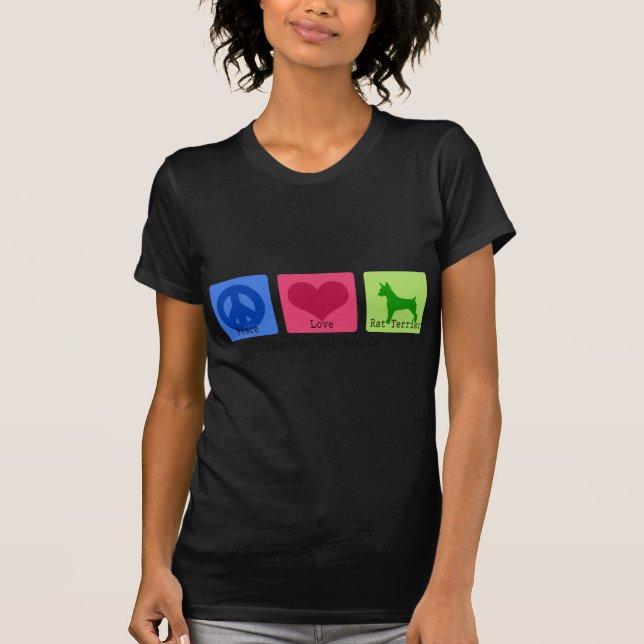 T-shirt Rat terrier d'amour de paix (Devant)
