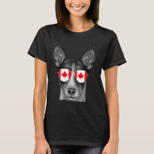 T-shirt Rat Terrier Dog Canada Drapeau lunettes de soleil