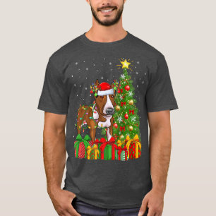 T-shirt Rat Terrier Éclairage Xmas Arbre Père Noël Rat Ter