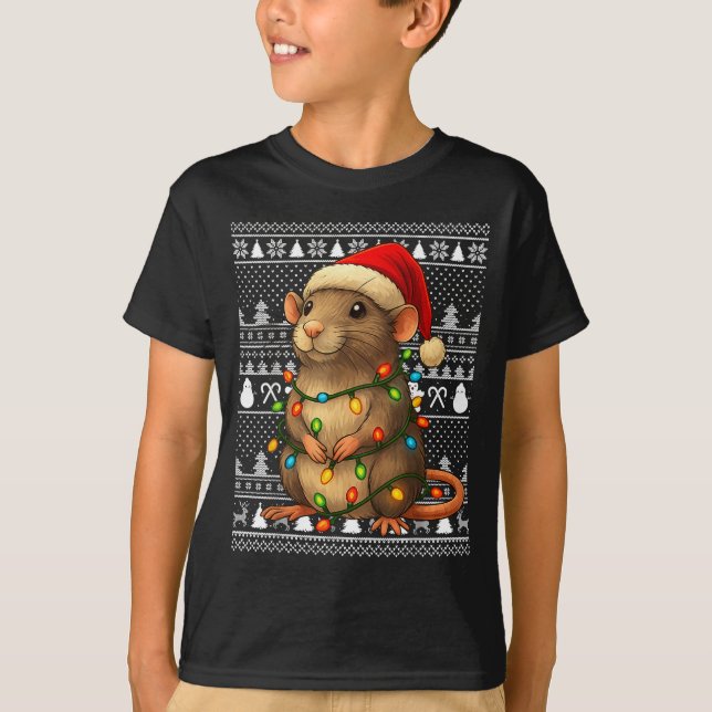 T-shirt Rat Ugly Christmas Santa Costume Family Xmas Women (Devant)