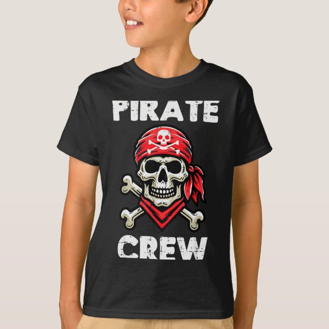 T-shirt Rate Crew Skull Crossbones Funny Matching Men Wome (Devant)