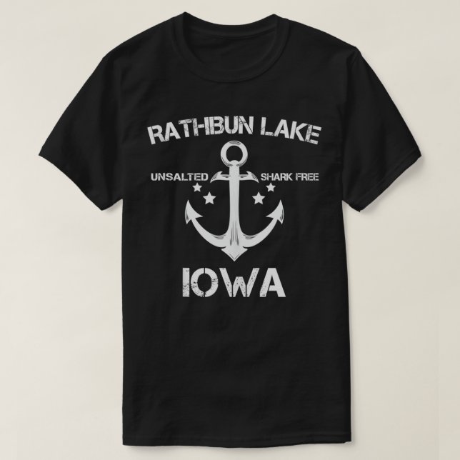 T-shirt RATHBUN LAKE IOWA Funny Fishing Camping Summer Gif (Design devant)
