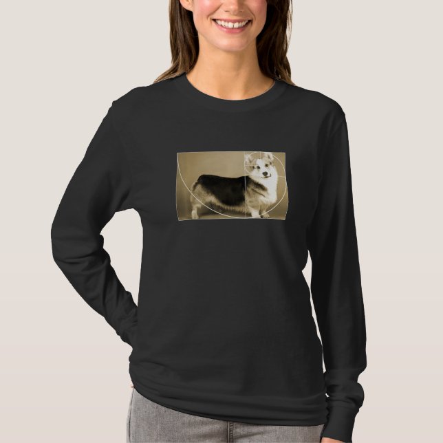 T-shirt Ratio d'or Corgi Fibonacci Math spirale (Devant)