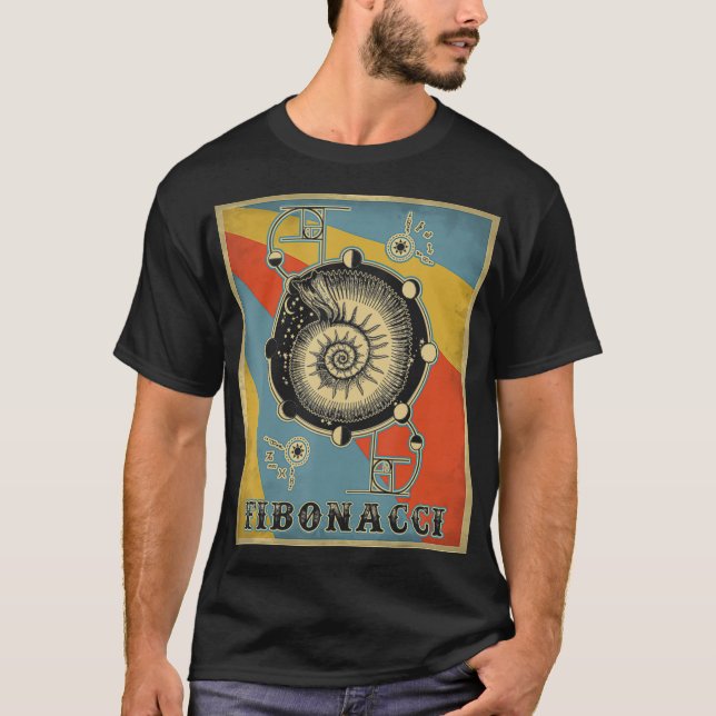 T-shirt Ratio d'or vintage de Fibonacci  (Devant)