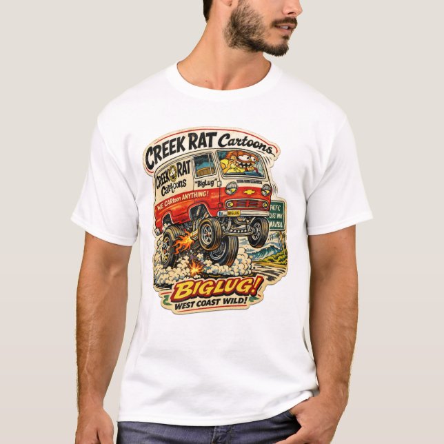 T-shirt Raton de Creek | CreekRat Co. | Logo de dessin ani (Devant)