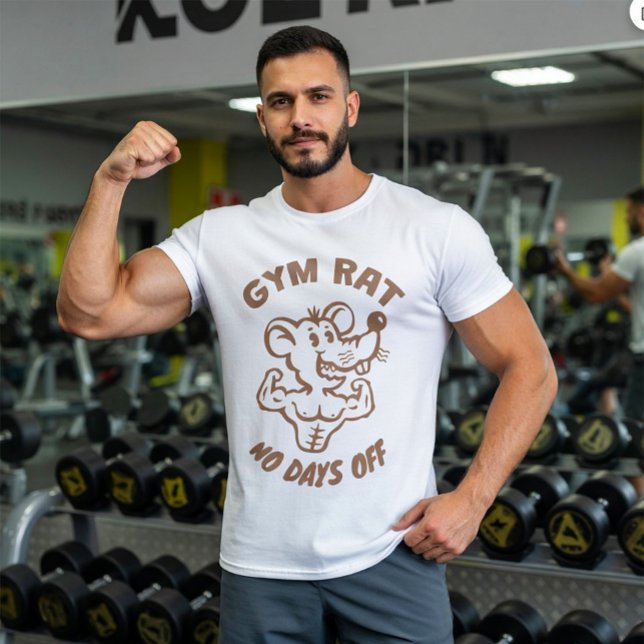 T-shirt Raton de gym - Drôle de fitness musculation (Funny T-shirt for your friend gym and fitness lover. Gym rat. No days off.)