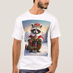 T-shirt Raton de Noël – Couronne hivernale dans une forêt