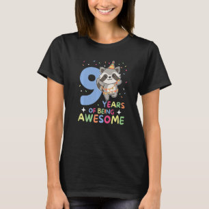 T-shirt Raton laveur 9e anniversaire Enfants de neuf ans R