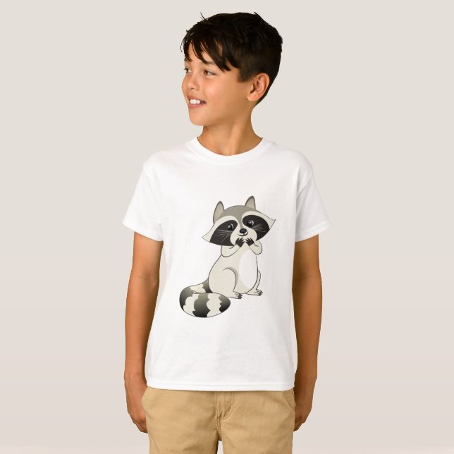T-shirt Raton laveur adorable de rire (Devant entier)