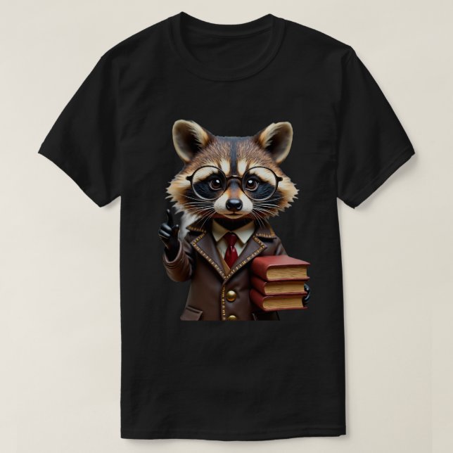 T-shirt Raton laveur bibliothécaire (Design devant)